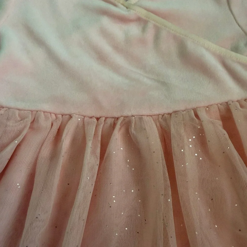 Hanna Andersson Balletcore Princess Pink Empire Waist Glitter Tulle Dress 18-24M